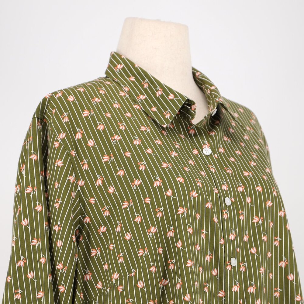 LANDS' END Set of 2 Women's No-Iron Supima Cotton Button Down Shirt Size 24W - Picture 3 of 9